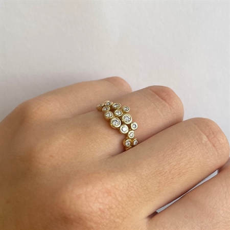 Bubbles 14 kt Guldring m. 0,38 ct. af NURAN